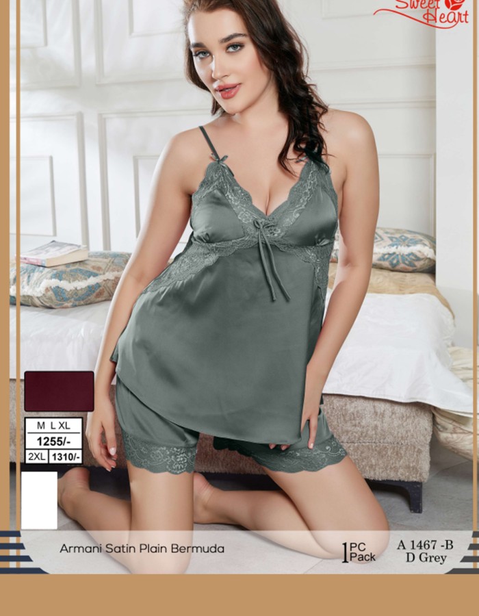 Armani Satin Plain Bermuda A1467B D Grey 1 PC Pack